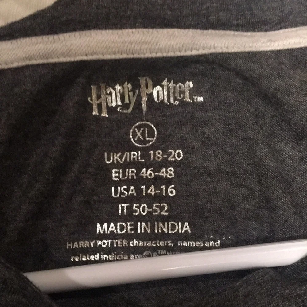 Harry Potter The Deathly Hallows graphic long Tee dress short sleeve XL 14-16